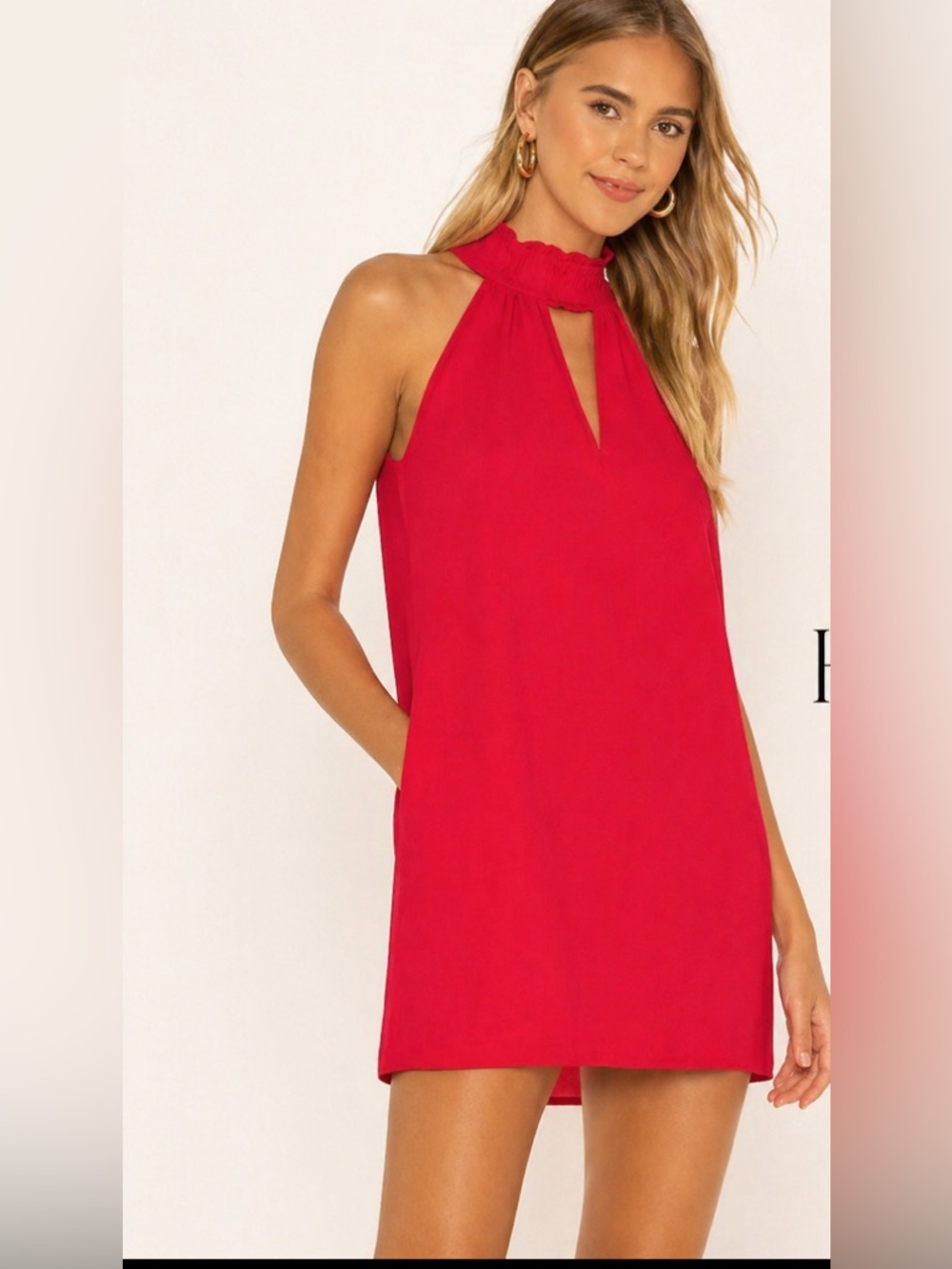 Amanda Uprichard Red Halter Sheath Mini Dress